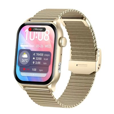 1.53インチ アンドロイド スクウェア スマートウォッチ サポート BLE5.3 磁気充電