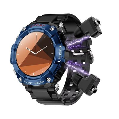 良い価格 レインブーヴィ T96 青色 2対1 TWS 内蔵携帯イヤホン 運動記録 健康監視 オンライン