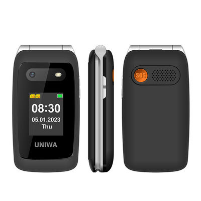 良い価格 UNIWA V202T ブラック 老人 スマートフォン 1450mAh SOS ボタン 高強度 オンライン