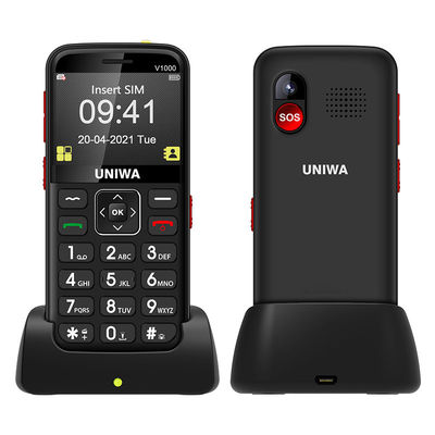 良い価格 UNIWA V1000 高齢者向け携帯電話 2.31''ディスプレイ 64MB RAM 0.3MP カメラ SOS機能 オンライン