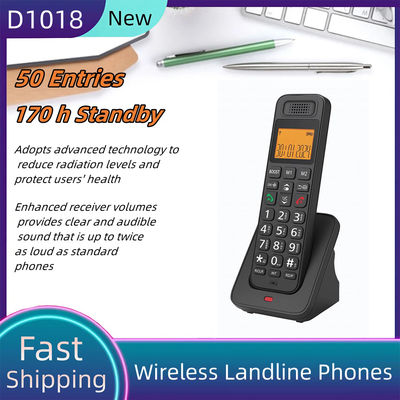 D1018 低放射線 LCD ワイヤレス固定電話 オフィスまたは家庭用 ハンズフリー通話機能付き 高さ約21cm/8.27インチ
