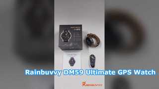 Rainbuvvy DM59 GPS スマートウォッチ 1.43 ''AMOLED オフラインマップ付き 5ATM 防水 500mAh levati